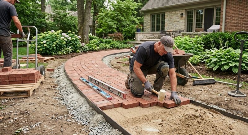 Brick Hardscape Installation in Framingham, MA